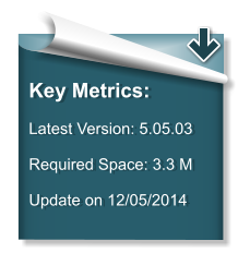 Key Metrics:  Latest Version: 5.05.03   Required Space: 3.3 M  Update on 12/05/2014